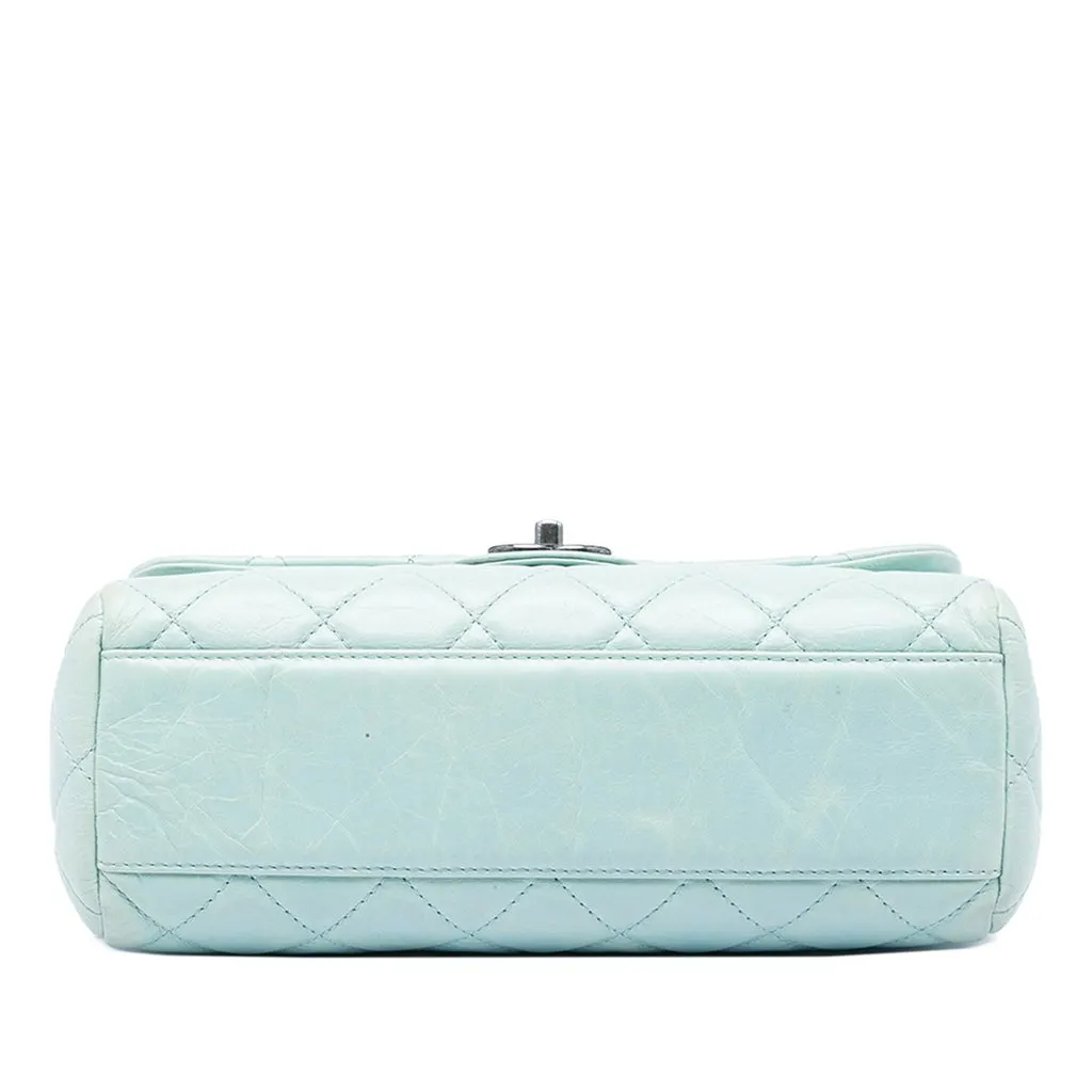 Chanel Medium Quilted Glazed Calfskin Coco Soft Flap Blue Leather Very good - Inside View
