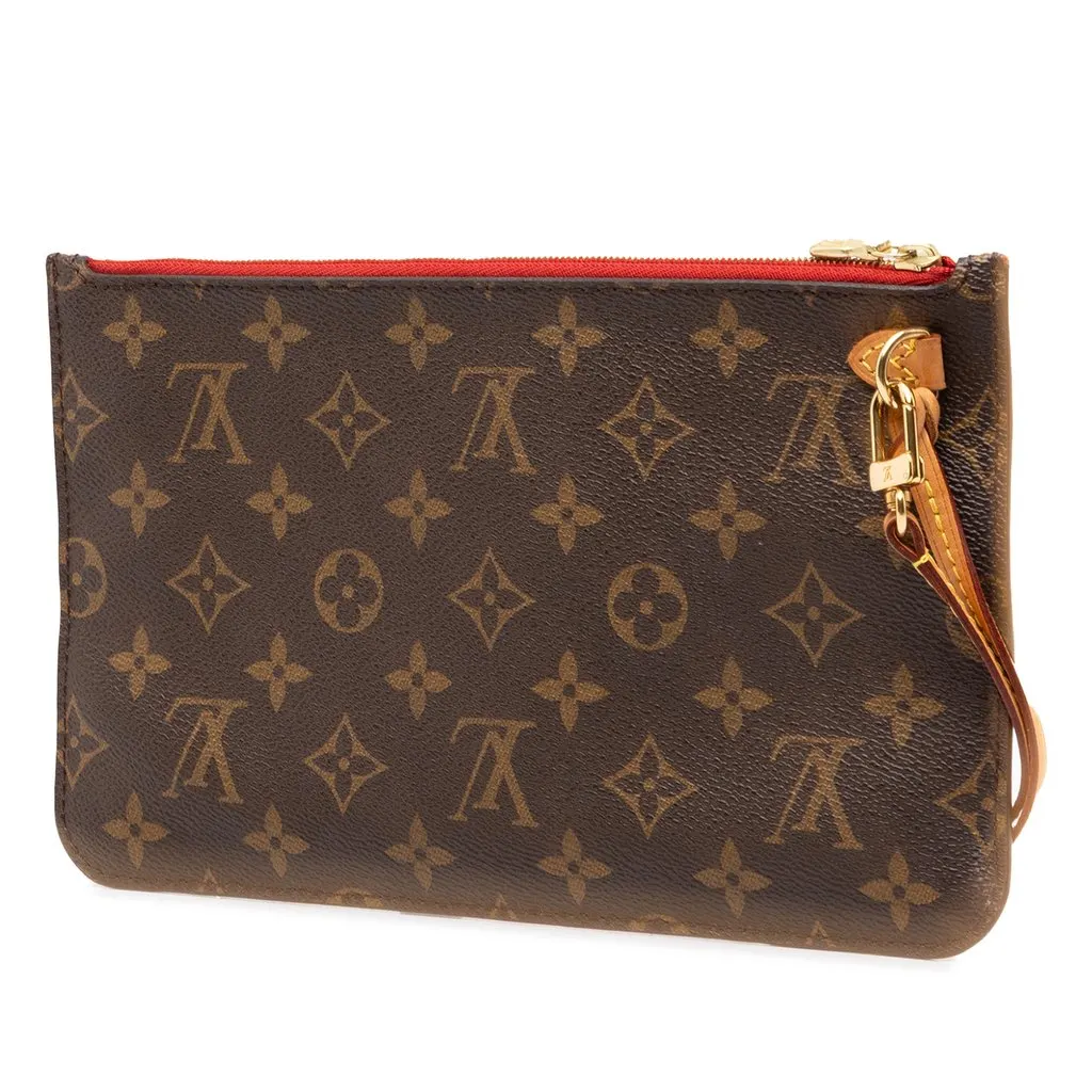 Louis Vuitton Monogram Neverfull MM Pouch Brown Canvas Very good - Back View