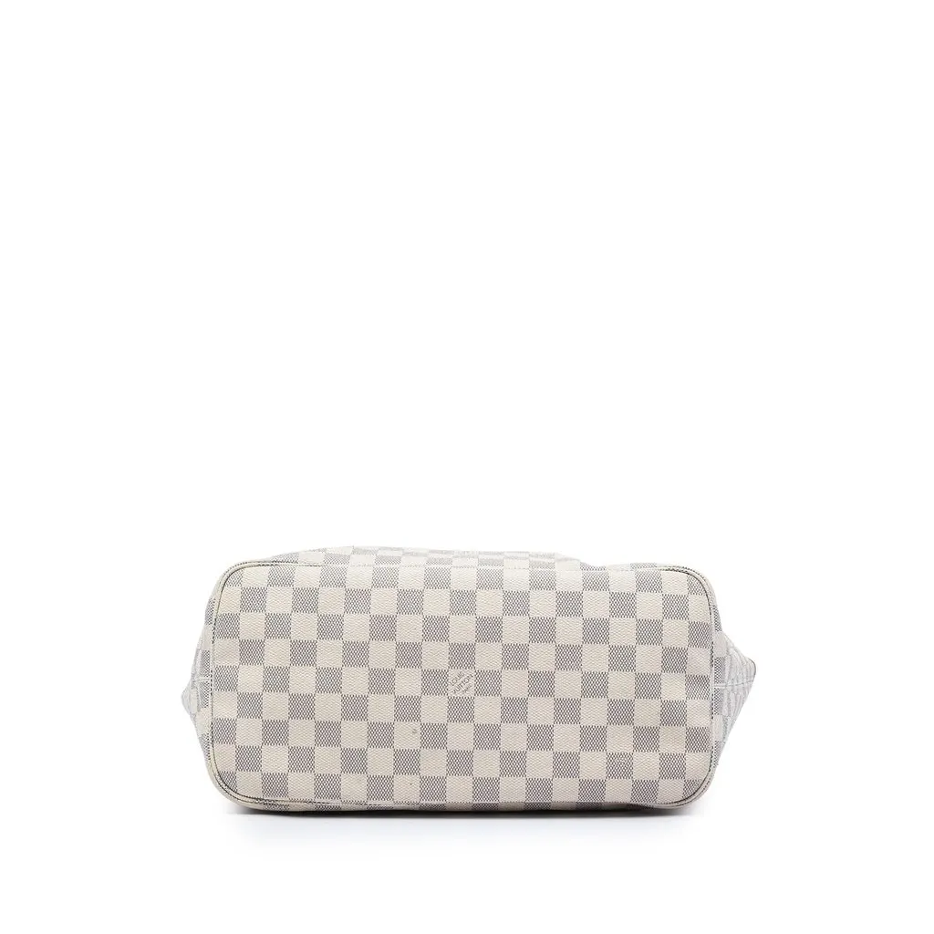 Louis Vuitton Damier Azur Neverfull MM White Canvas Good - Inside View