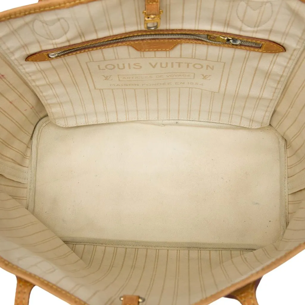 Louis Vuitton Damier Azur Neverfull MM White Canvas Good - Model View