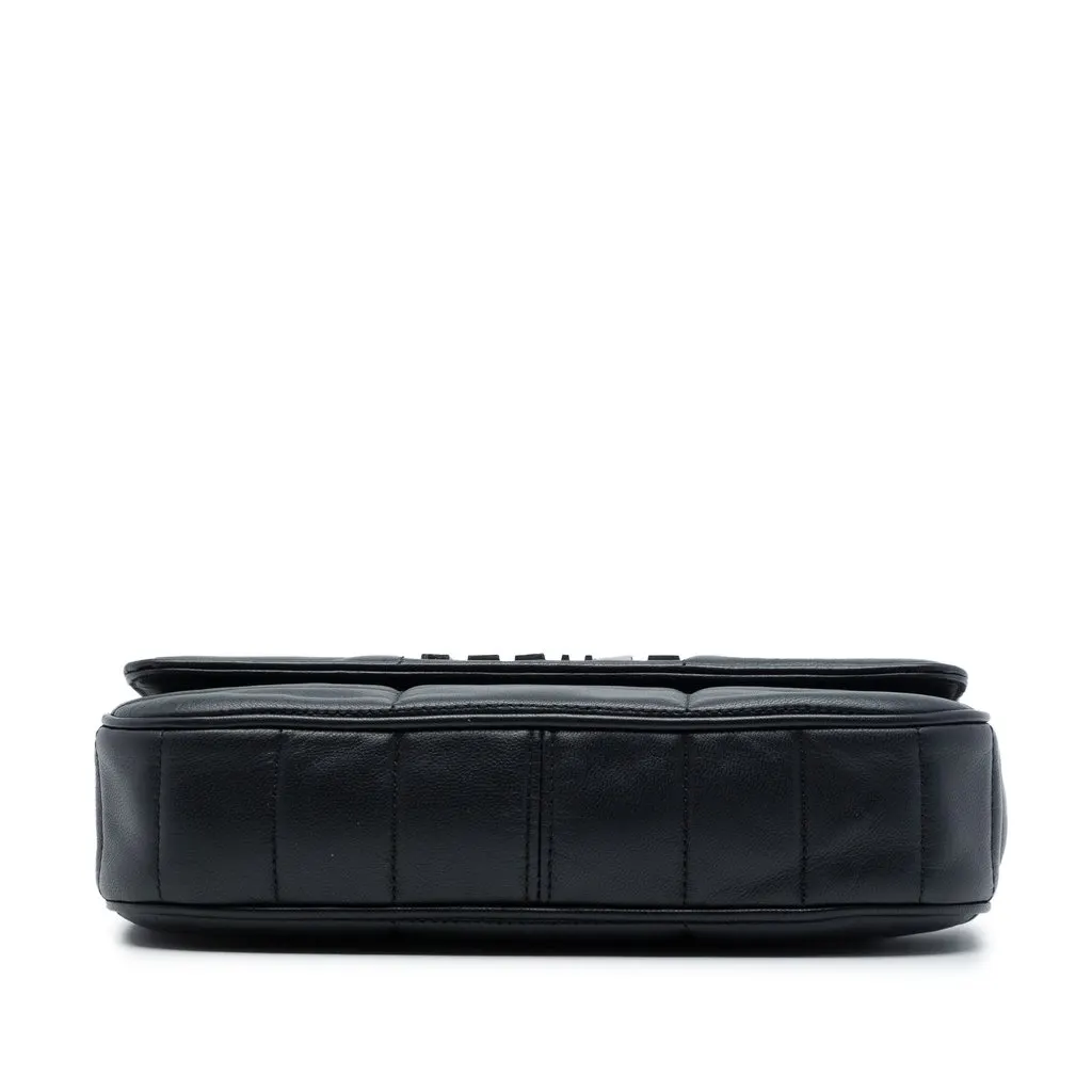 Celine Matelasse Goatskin Monochrome Chain Shoulder Bag Black Leather Very good - Inside View