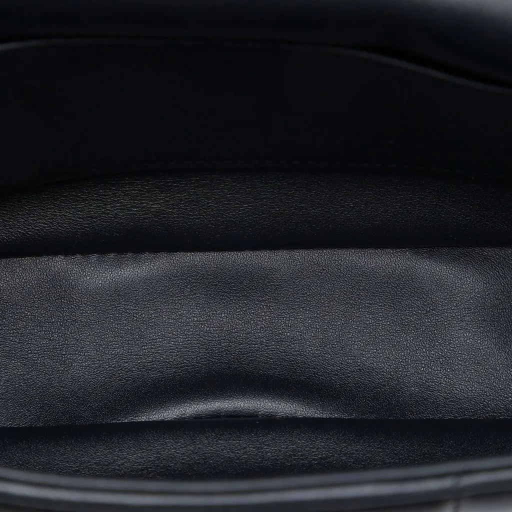 Celine Matelasse Goatskin Monochrome Chain Shoulder Bag Black Leather Very good - Model View
