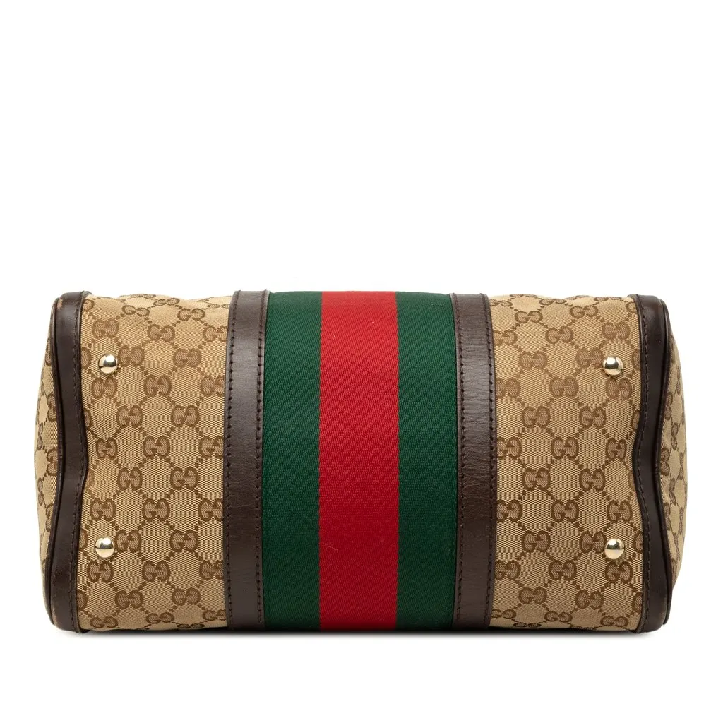 Gucci Medium GG Canvas Web Joy Boston Bag Beige Very good - Inside View