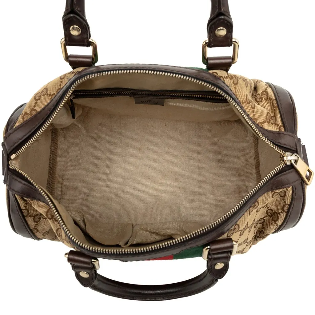 Gucci Medium GG Canvas Web Joy Boston Bag Beige Very good - Model View