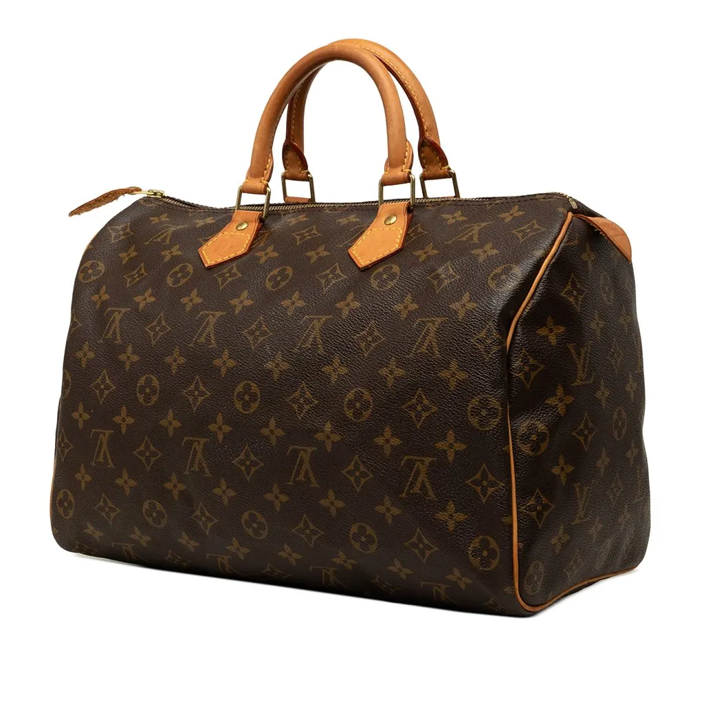 Louis Vuitton Monogram Speedy 35 Brown Canvas Good - Back View