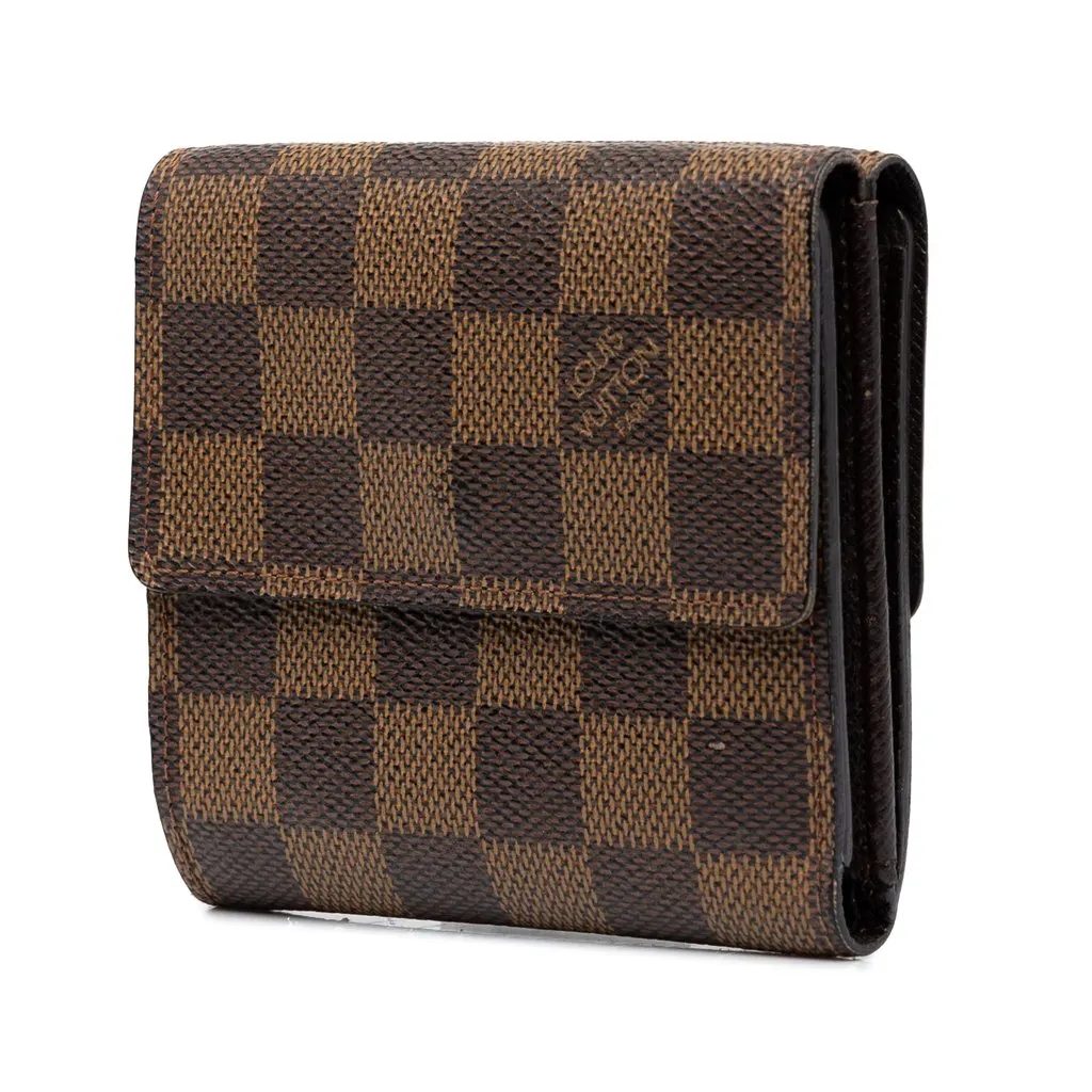 Louis Vuitton Damier Ebene Portefeuille Elise Wallet Brown Canvas Very good - Back View