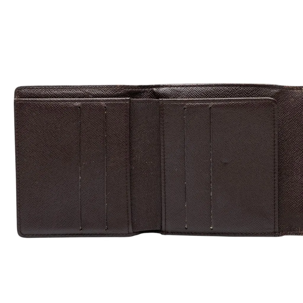 Louis Vuitton Damier Ebene Portefeuille Elise Wallet Brown Canvas Very good - Model View