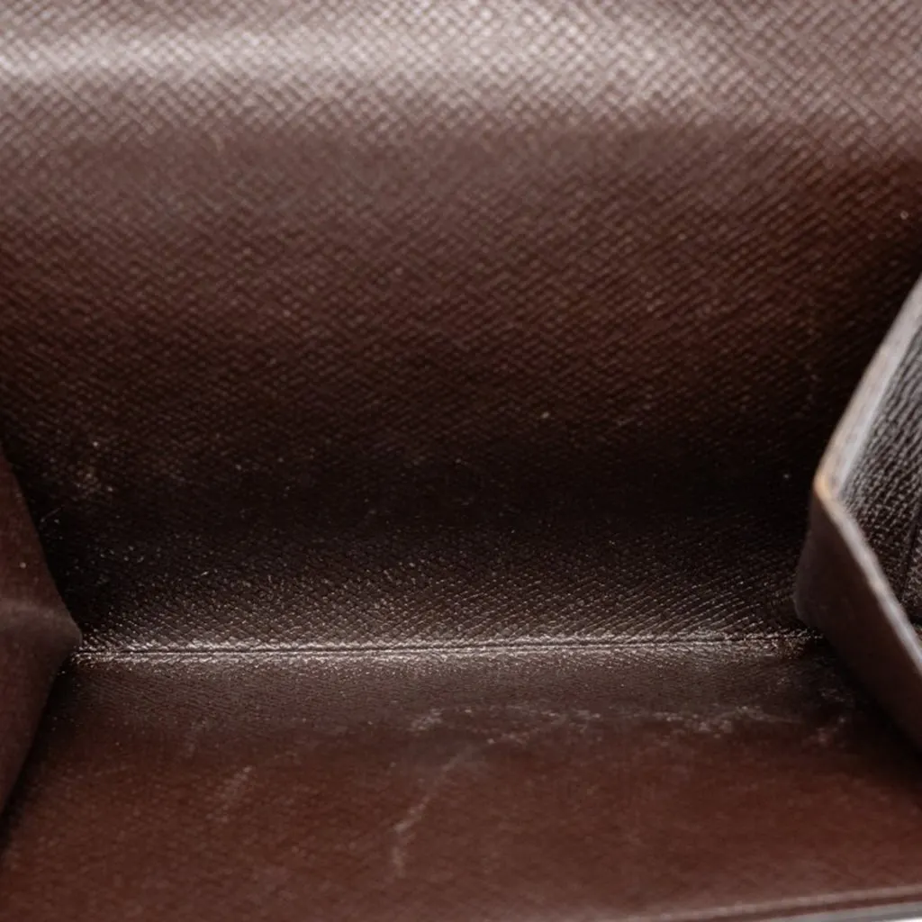 Louis Vuitton Damier Ebene Portefeuille Elise Wallet Brown Canvas Very good - Box View
