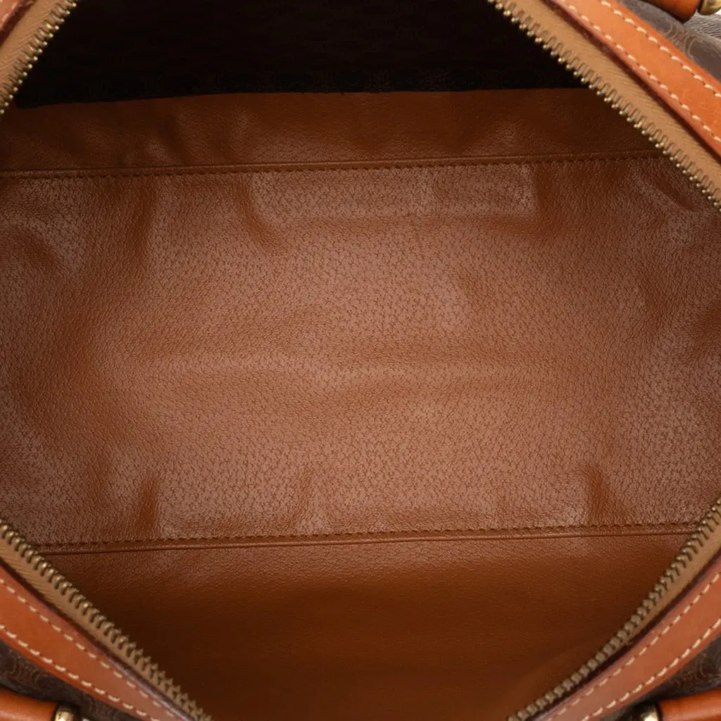 Celine Macadam Coated Canvas Boston Bag Brown Very good - Model View