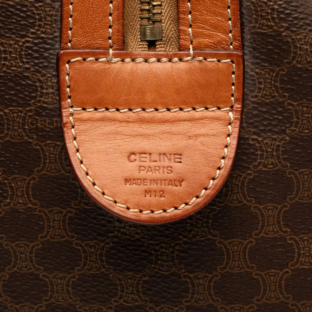 Celine Macadam Coated Canvas Boston Bag Brown Very good - Box View