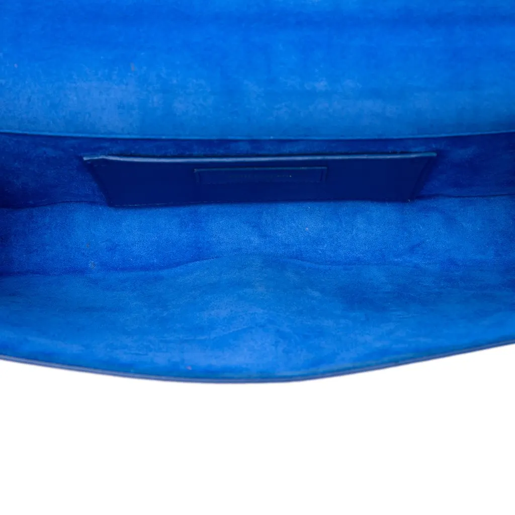Saint Laurent Grain De Poudre Monogram Cassandre Clutch Blue Leather Very good - Model View