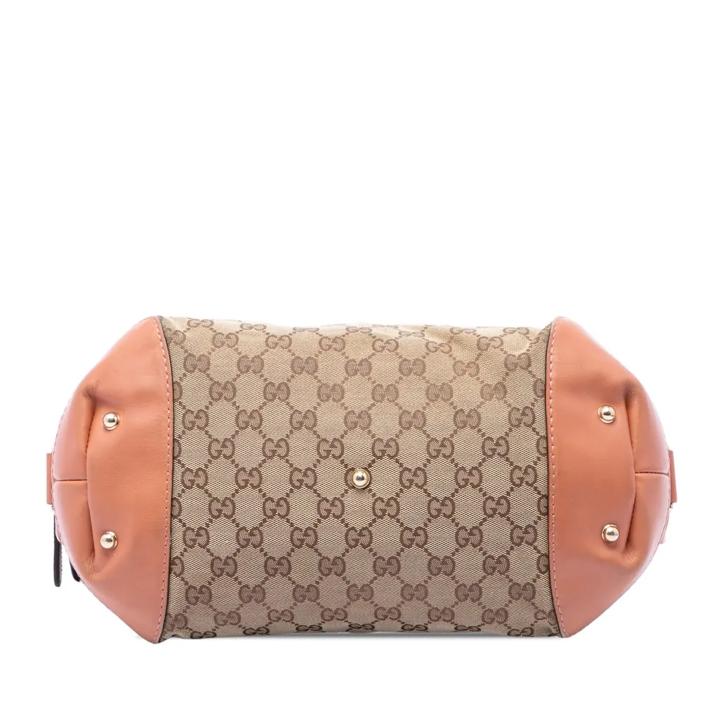 Gucci GG Canvas Heart Bit Satchel Beige Good - Inside View