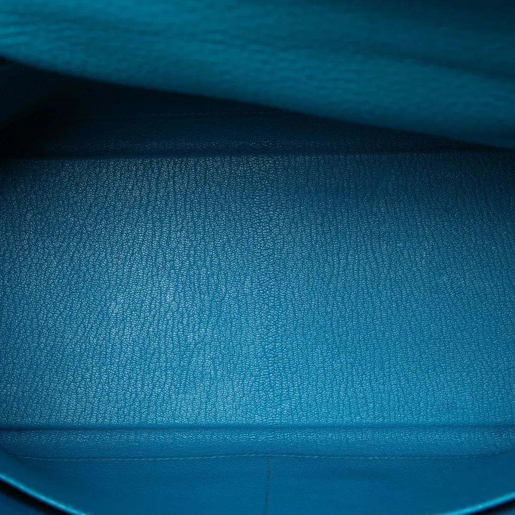 Hermès Clemence Kelly II Retourne 32 Blue Leather Very good - Model View