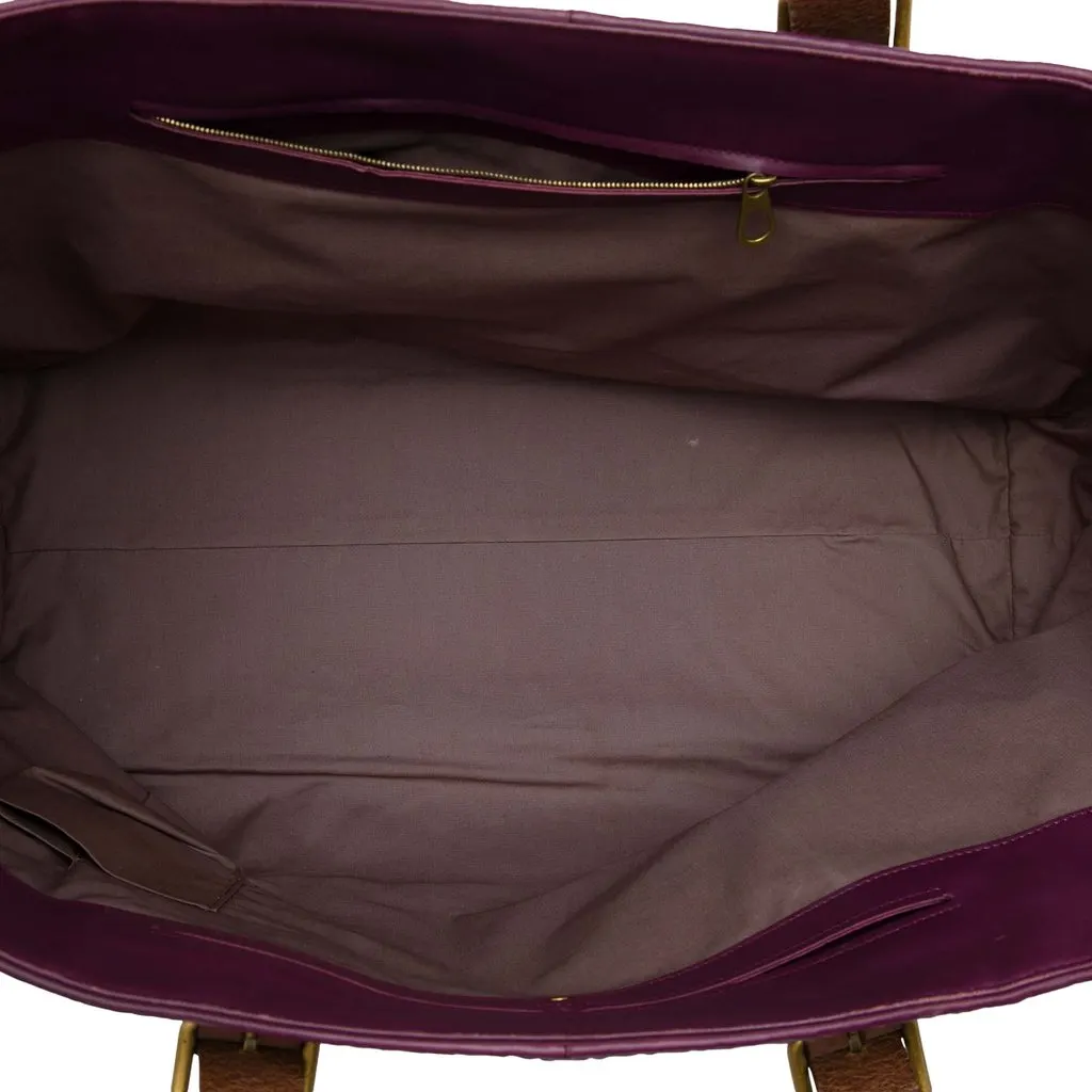 Bottega Veneta Bicolor Nappa Intrecciato Belt Strap Tote Purple Leather Very good - Model View