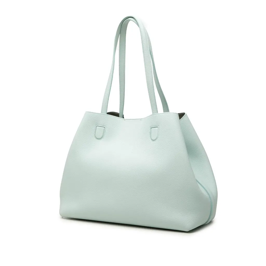 Dior Medium Calfskin Blossom Tote Green Leather Very good - Back View