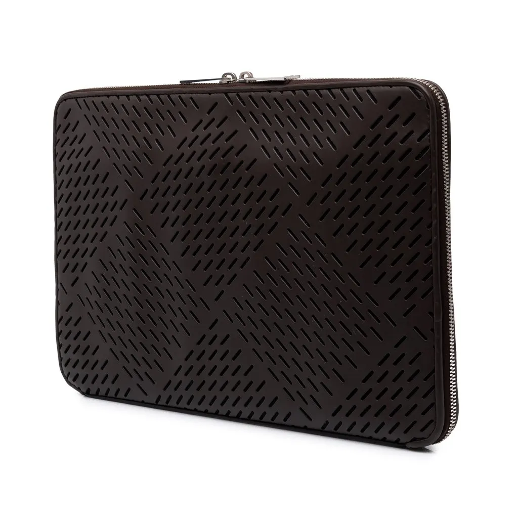 Bottega Veneta Perforated Leather Clutch Brown Leather Very good - Back View