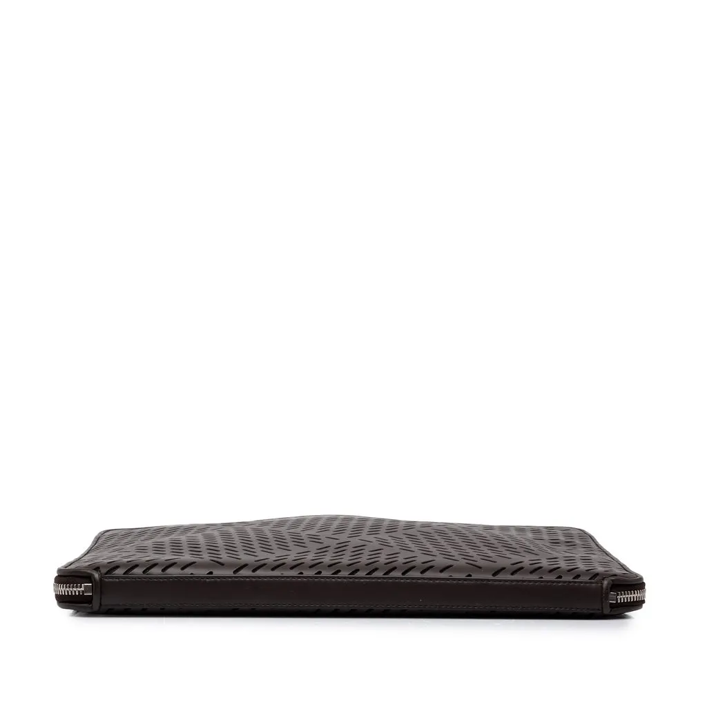Bottega Veneta Perforated Leather Clutch Brown Leather Very good - Inside View