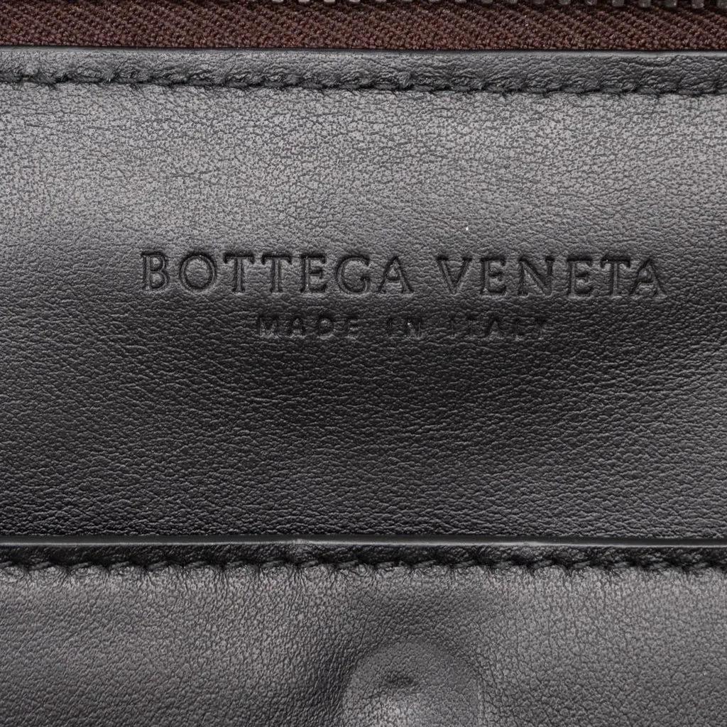 Bottega Veneta Perforated Leather Clutch Brown Leather Very good - Box View