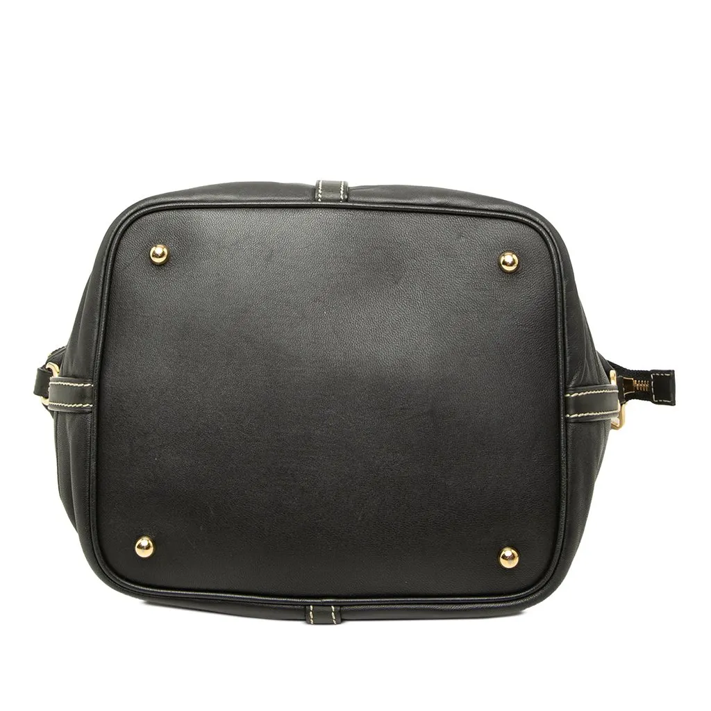 Loewe Leather Convertible Tote Black Leather Good - Inside View