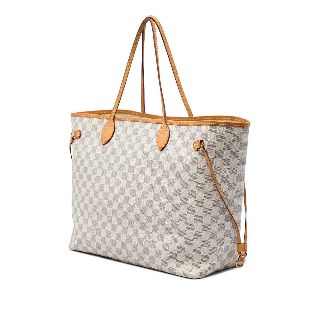 Louis Vuitton Damier Azur Neverfull GM White Canvas Very good - Back View
