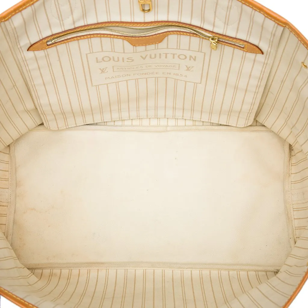 Louis Vuitton Damier Azur Neverfull GM White Canvas Very good - Model View