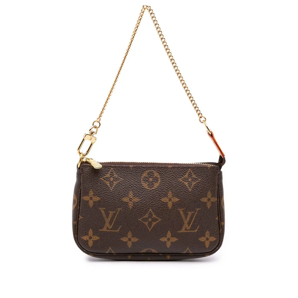 Louis Vuitton Monogram Mini Pochette Accessoires Brown Canvas Never worn - Front View