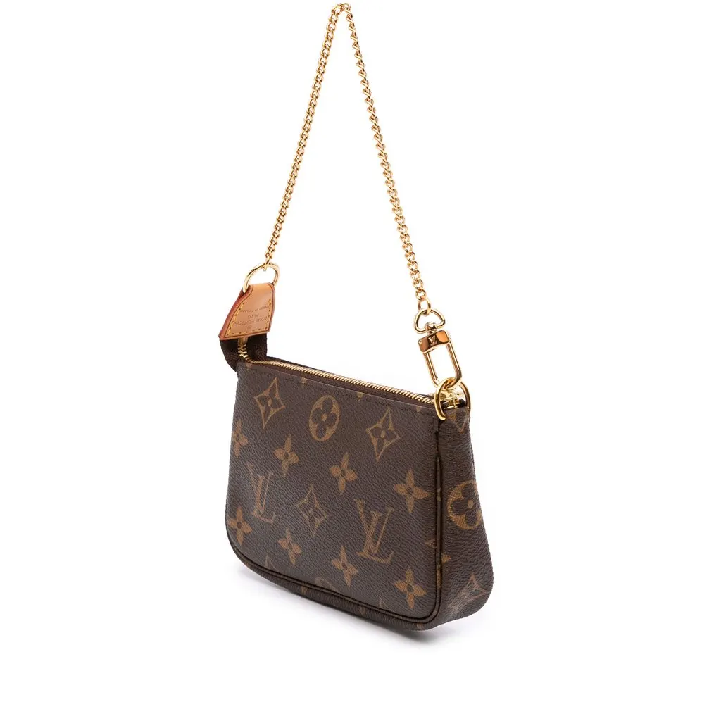 Louis Vuitton Monogram Mini Pochette Accessoires Brown Canvas Never worn - Back View