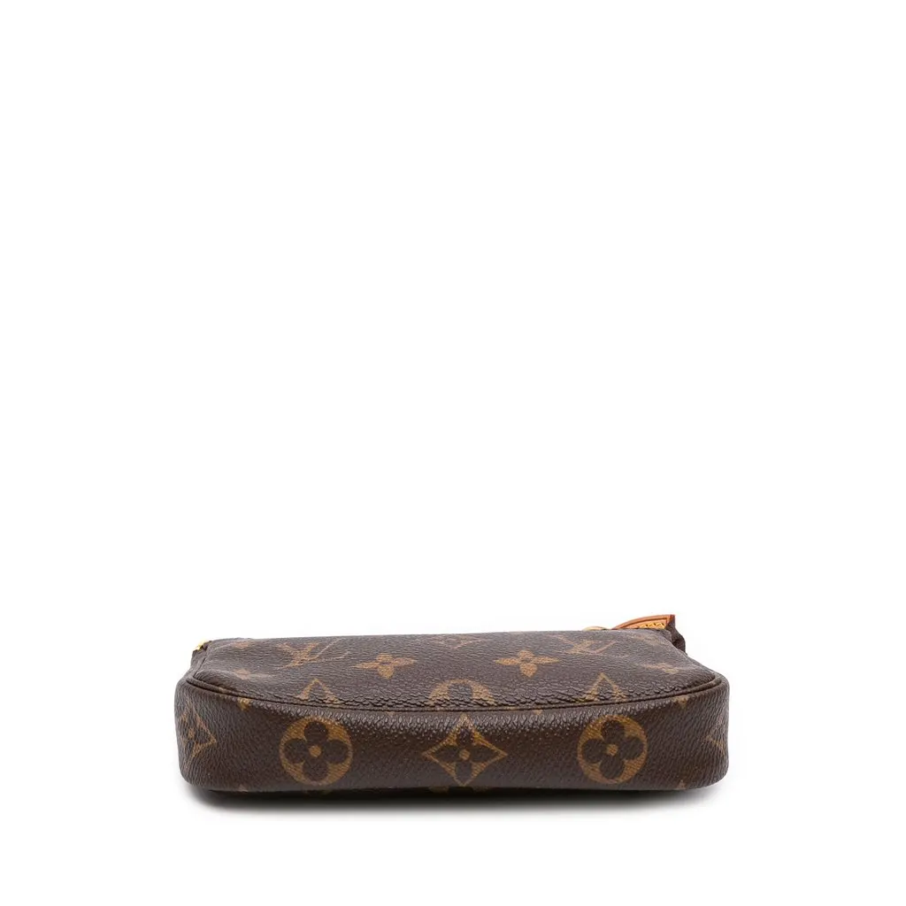 Louis Vuitton Monogram Mini Pochette Accessoires Brown Canvas Never worn - Inside View