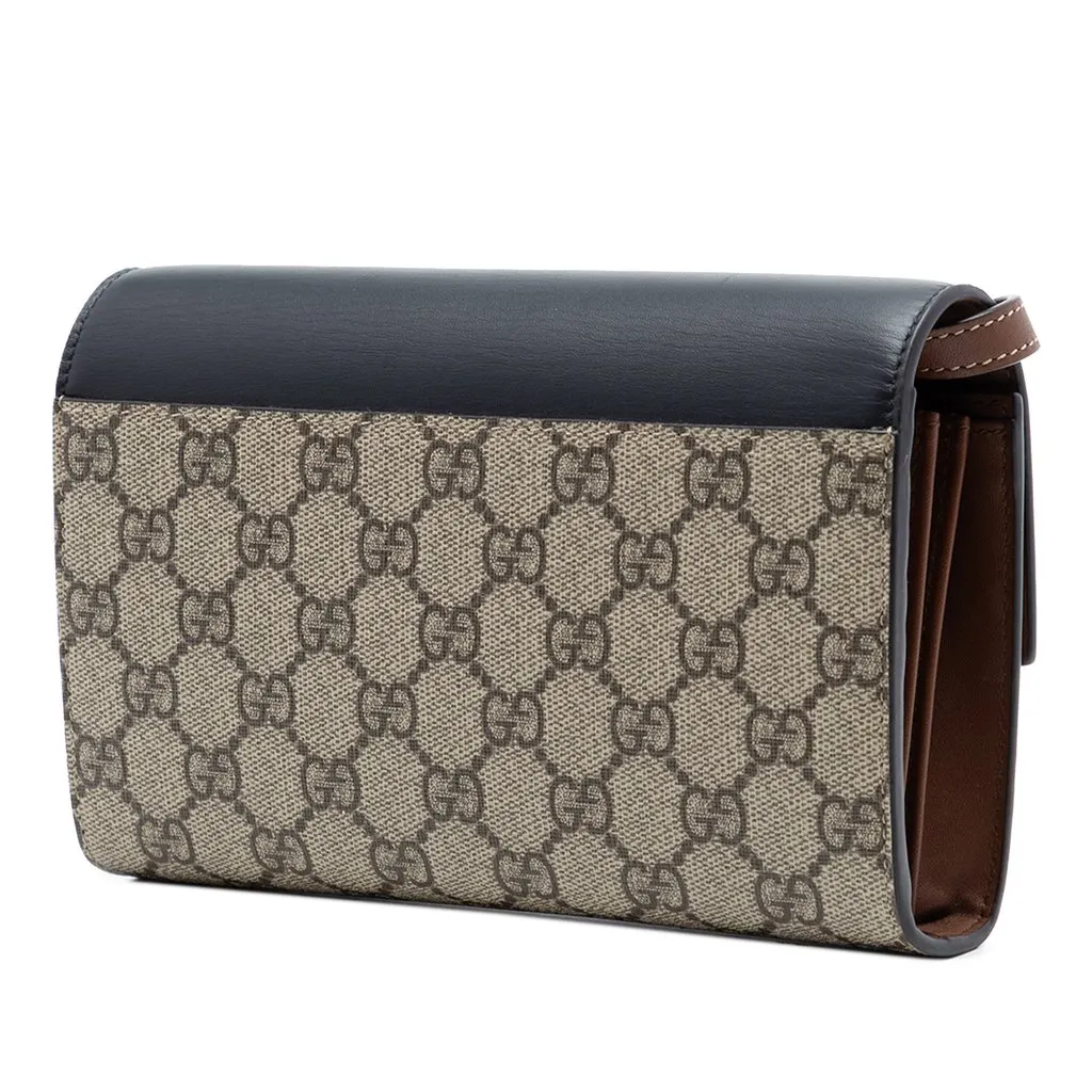 Gucci Small GG Supreme Padlock Wallet on Strap Beige Very good - Back View