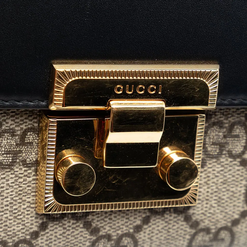 Gucci Small GG Supreme Padlock Wallet on Strap Beige Very good - Box View