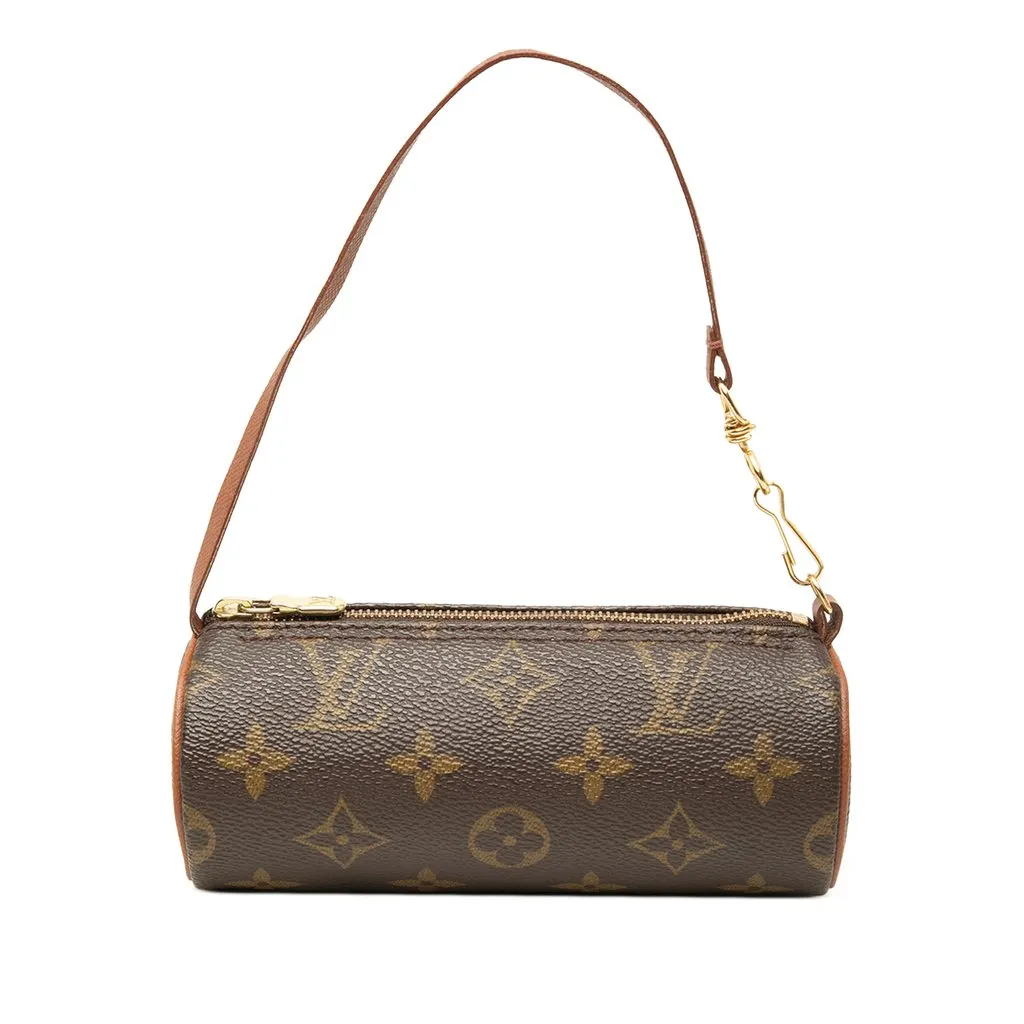 Louis Vuitton Monogram Papillon Pochette Brown Canvas Good - Front View