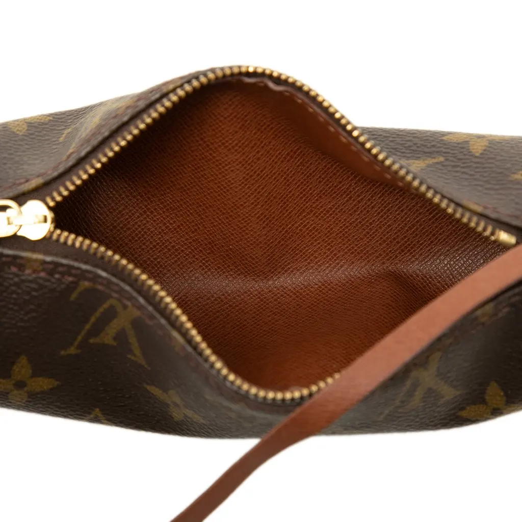 Louis Vuitton Monogram Papillon Pochette Brown Canvas Good - Model View
