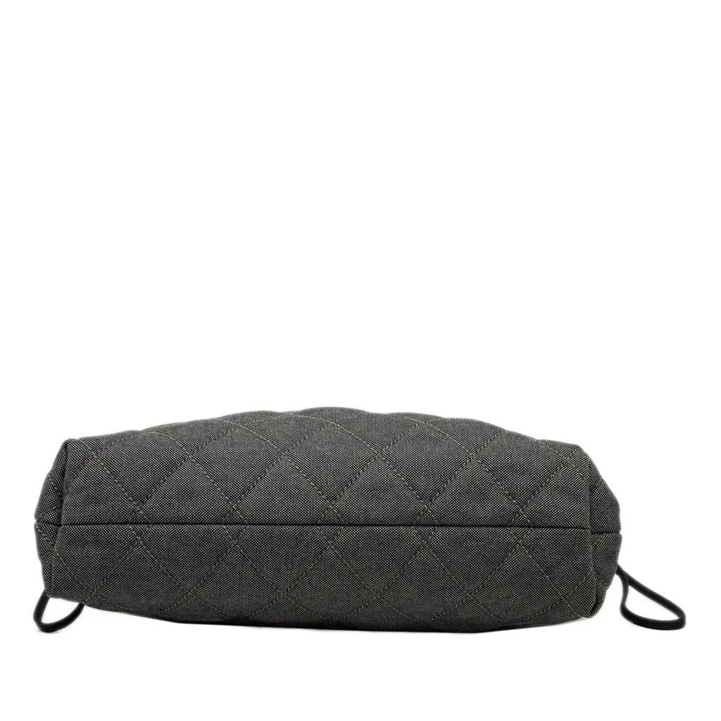Chanel CC Quilted Denim Bonbon Tote Brown Very good - Inside View