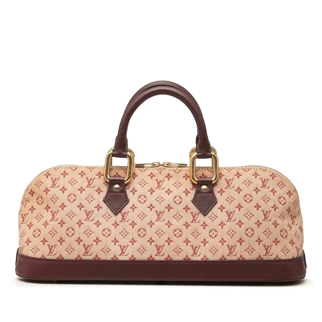Louis Vuitton Monogram Mini Lin Alma Horizontal Red Canvas Good - Front View