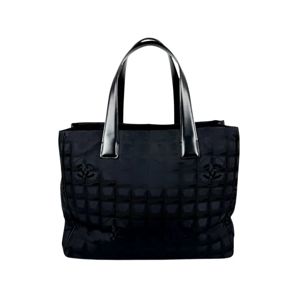 Chanel New Travel Line Nylon Tote Black Polyamide Very good - Front View