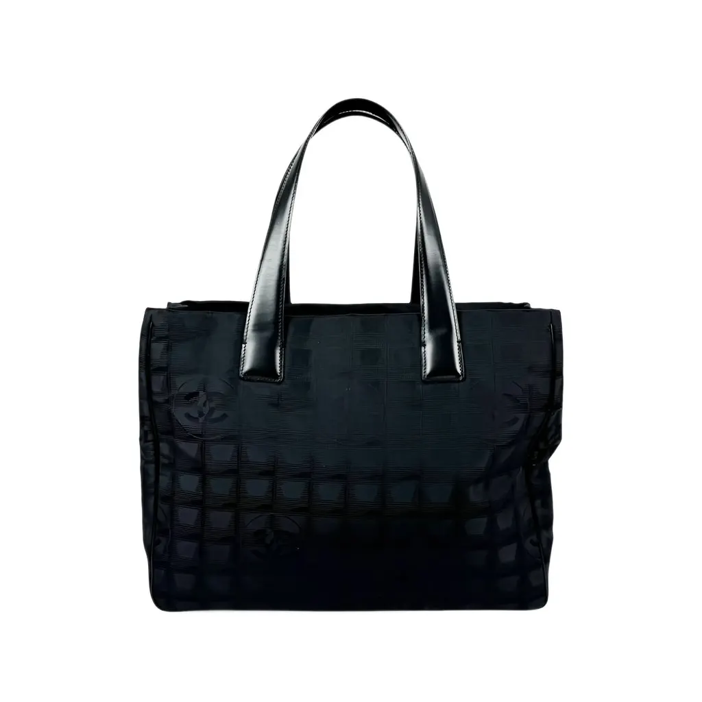 Chanel New Travel Line Nylon Tote Black Polyamide Very good - Back View