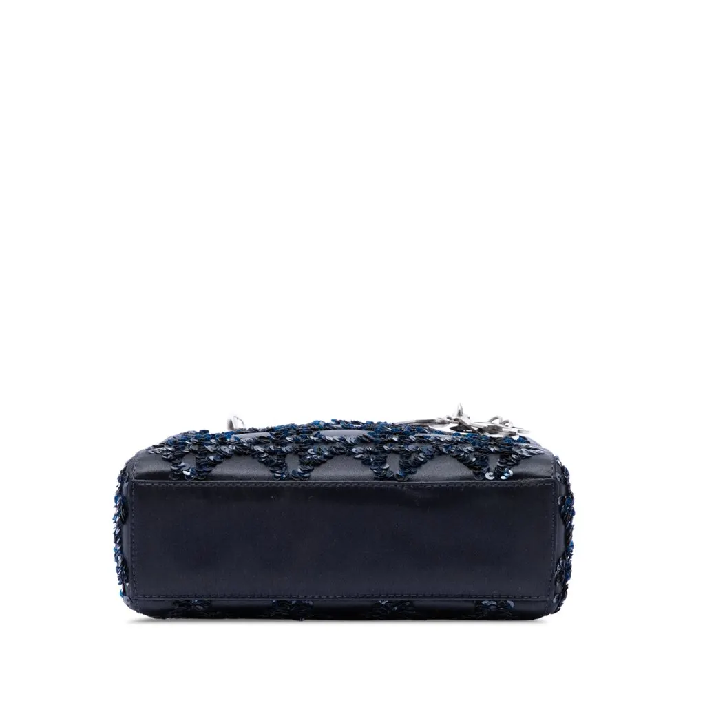 Dior Limited Edition Shanghai Mini Satin Sequin Embellished Lady Dior Blue Very good - Inside View