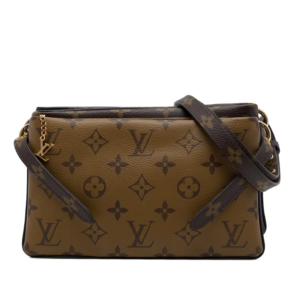 Louis Vuitton Monogram Reverse LV3 Pouch Brown Canvas Very good - Front View
