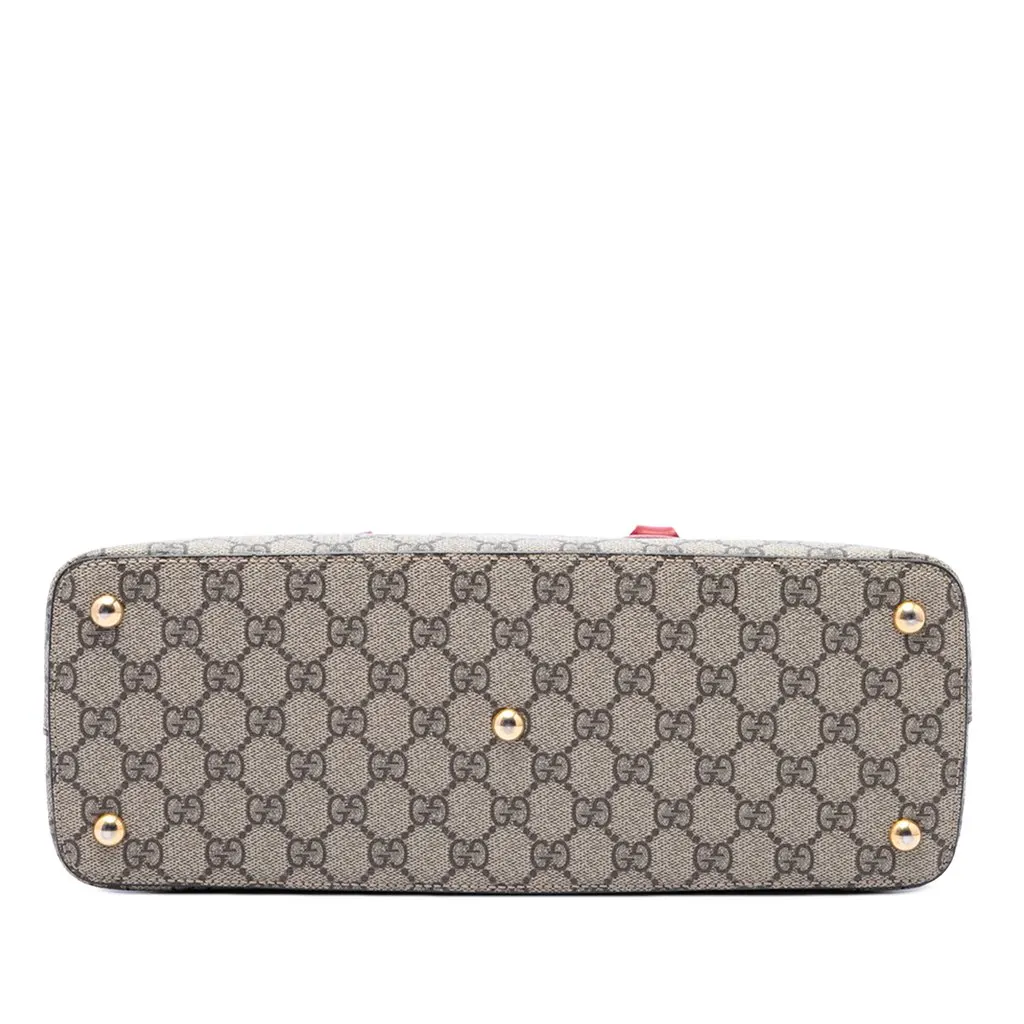 Gucci GG Supreme Linea A Satchel Beige Canvas Very good - Inside View