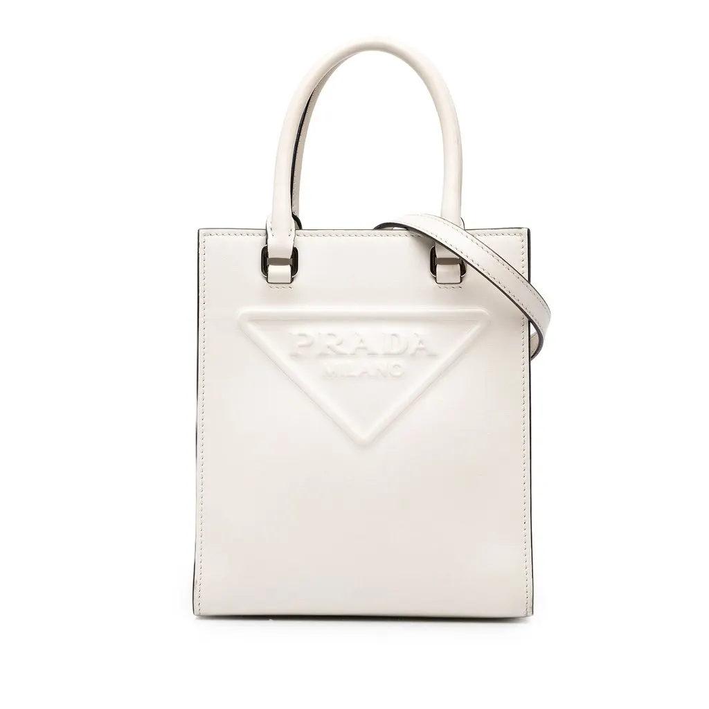 Prada Mini Soft Calf Logo Drill Satchel