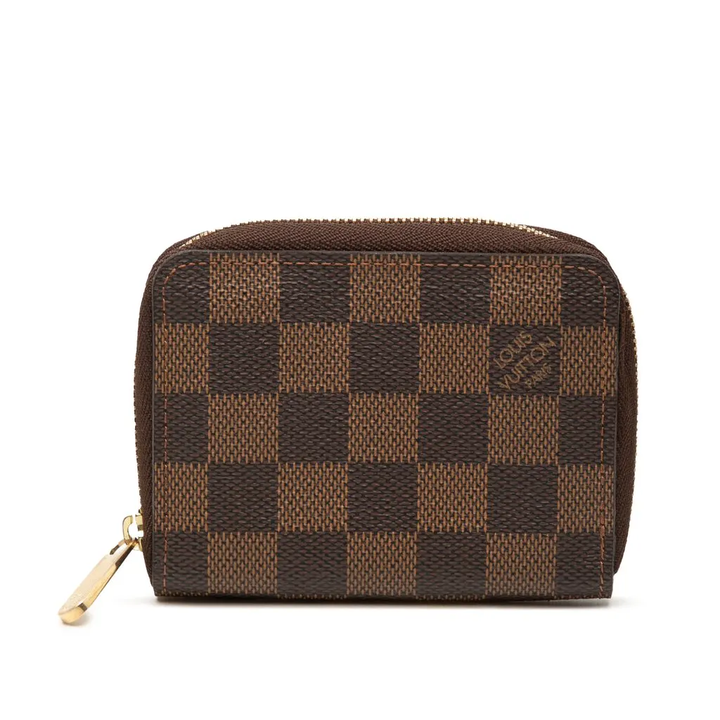 Louis Vuitton Damier Ebene Zippy Coin Purse Brown Very good - Front View