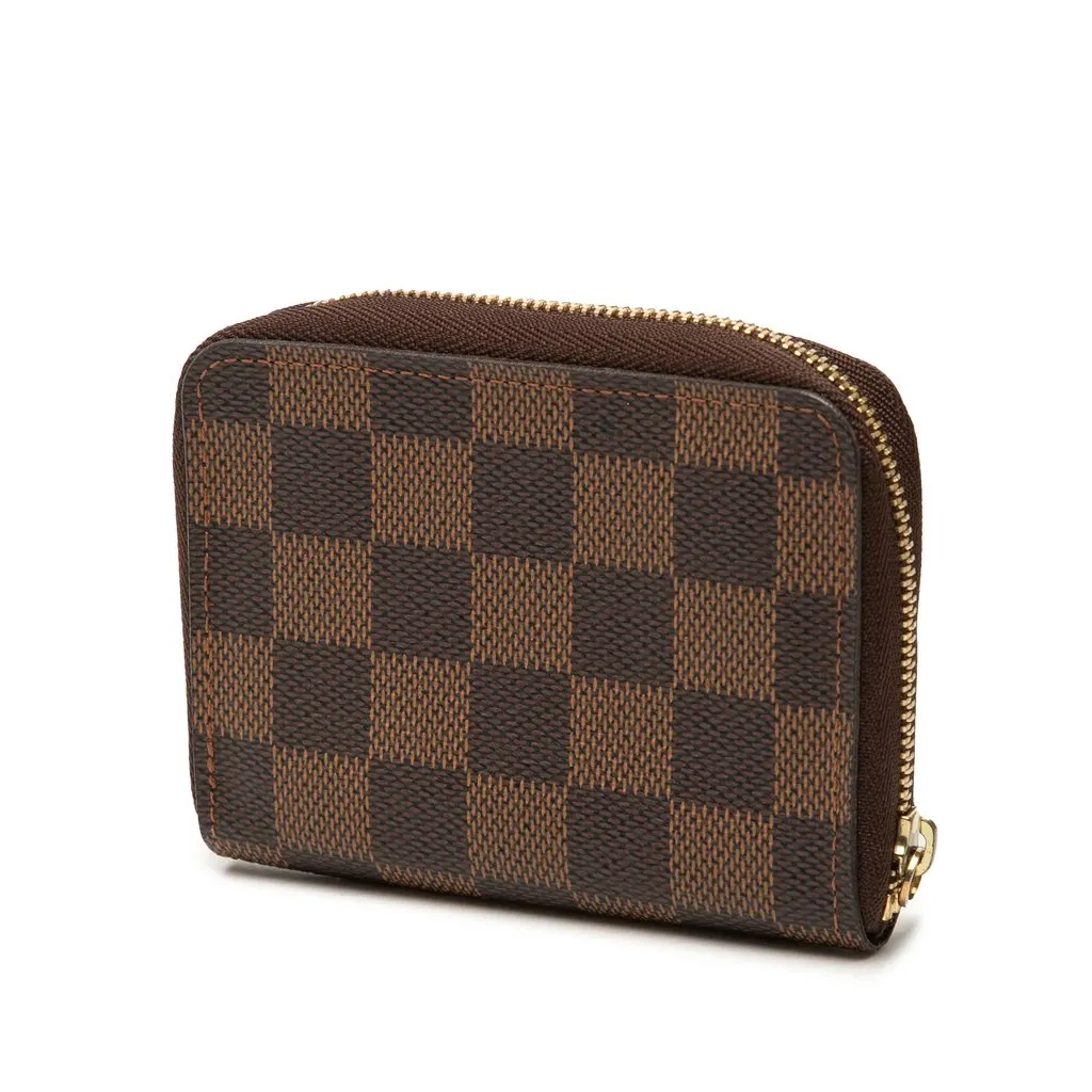 Louis Vuitton Damier Ebene Zippy Coin Purse Brown Very good - Back View