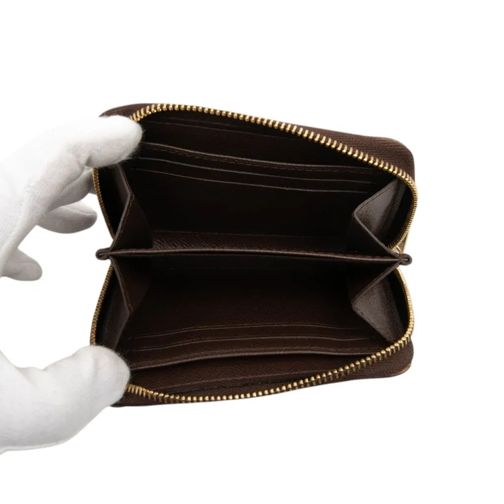 Louis Vuitton Damier Ebene Zippy Coin Purse Brown Very good - Model View