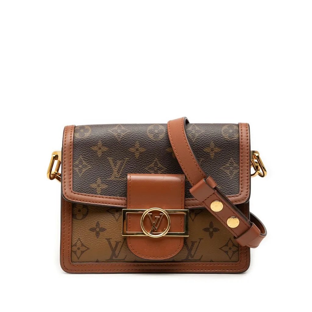 Louis Vuitton Monogram Reverse Mini Dauphine Brown Canvas Very good - Front View