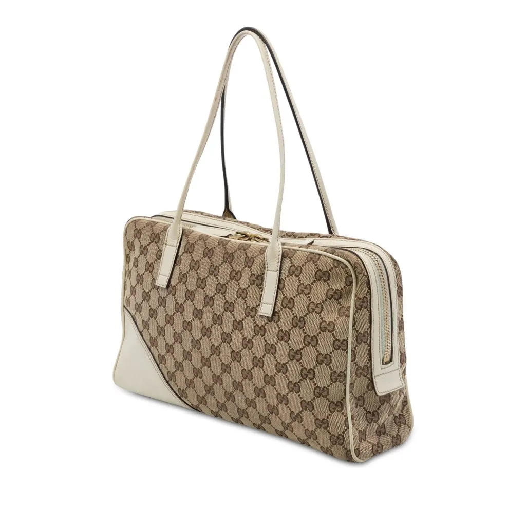 Gucci GG Canvas New Britt Shoulder Bag Beige Canvas Good - Back View