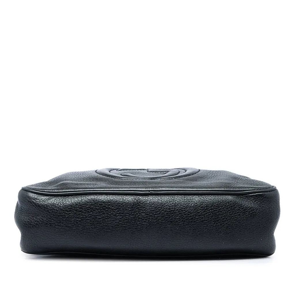 Gucci Pebbled Calfskin Soho Chain Zip Shoulder Bag Black Leather Very good - Inside View