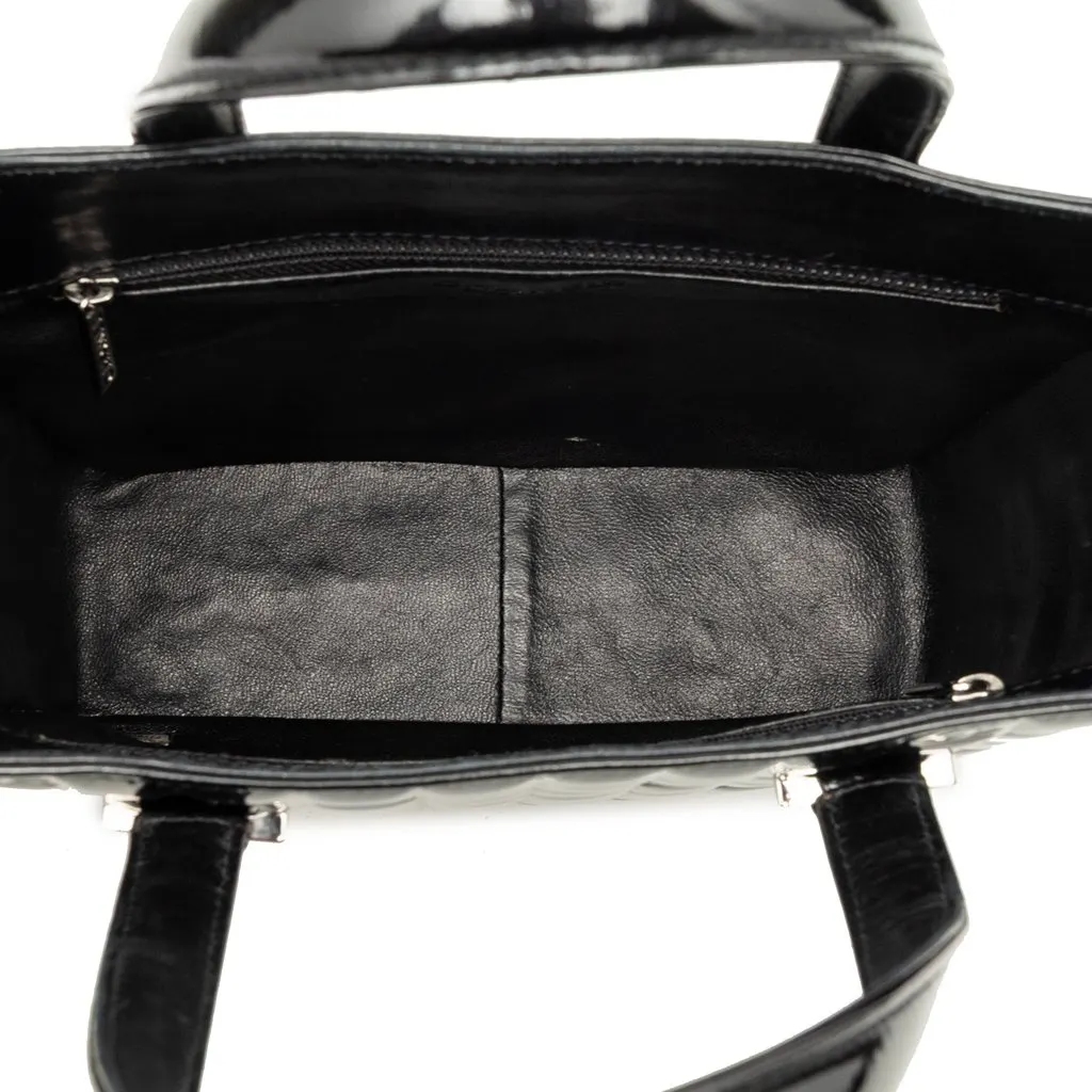 Chanel CC Chocolate Bar Patent Tote Black Leather Very good - Model View