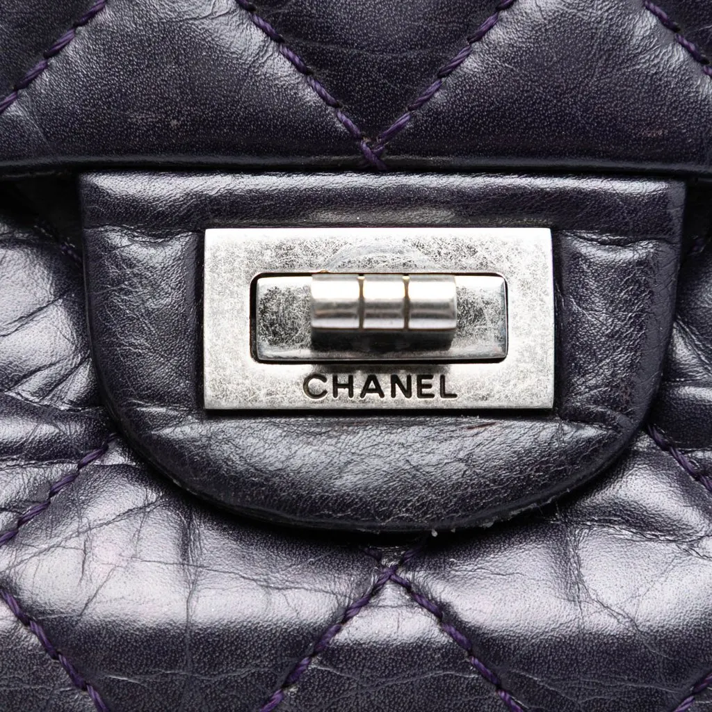 Chanel Quilted Aged Calfskin Reissue 2.55 Double Flap 226 Purple Leather Very good - Box View
