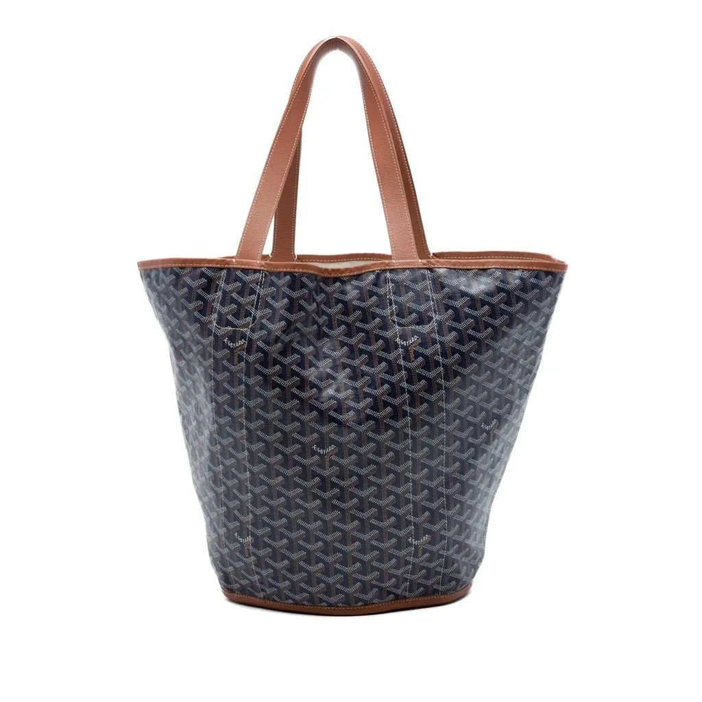 Goyard Goyardine Reversible Belharra Tote Blue Canvas Very good - Front View