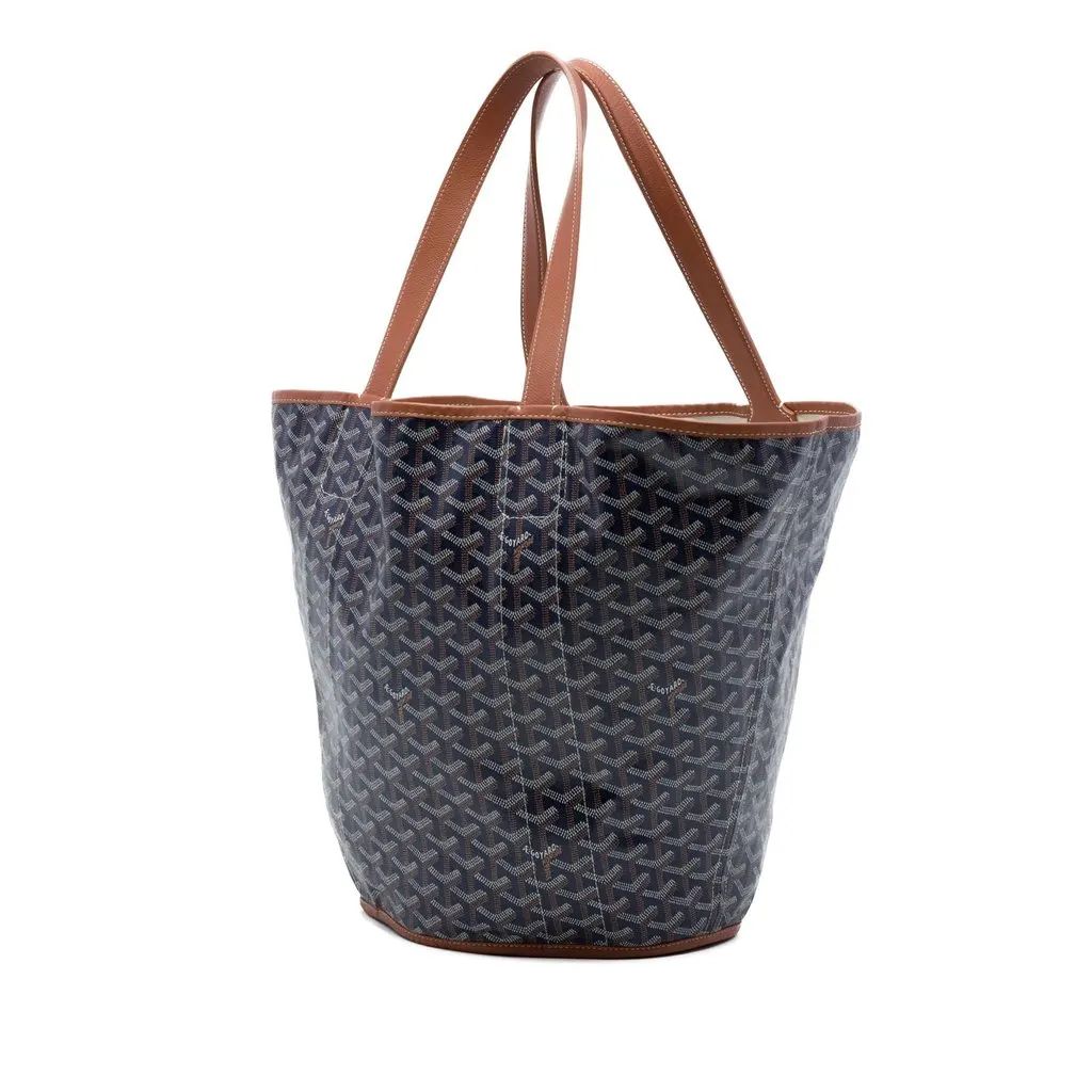 Goyard Goyardine Reversible Belharra Tote Blue Canvas Very good - Back View